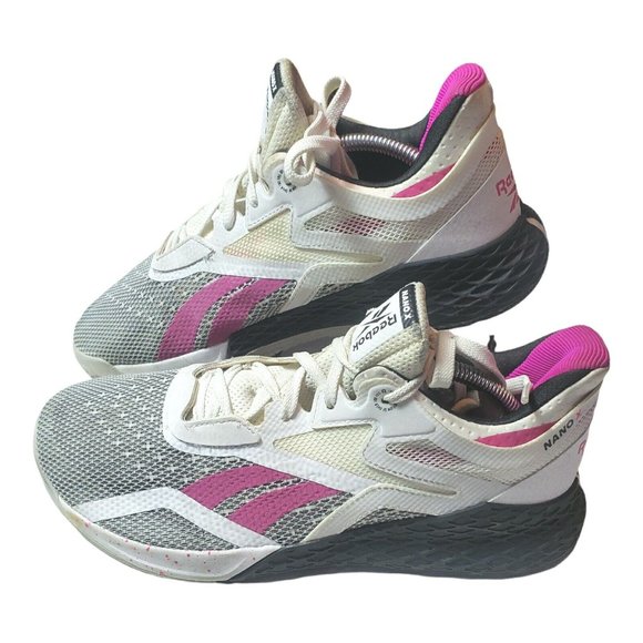 Reebok Cross Fit Nano 9.5 White & Pink &Grey Training Wide Toe Box - Picture 4 of 9